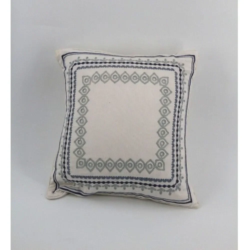 Pier 1 Embroidered Throw Pillow Flawed